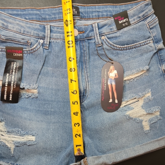 Simple Society Light Blue Distressed Jean Shorts - Picture 11 of 12